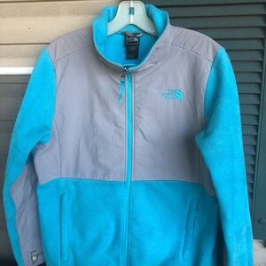The North face blue Denali jacket for girls